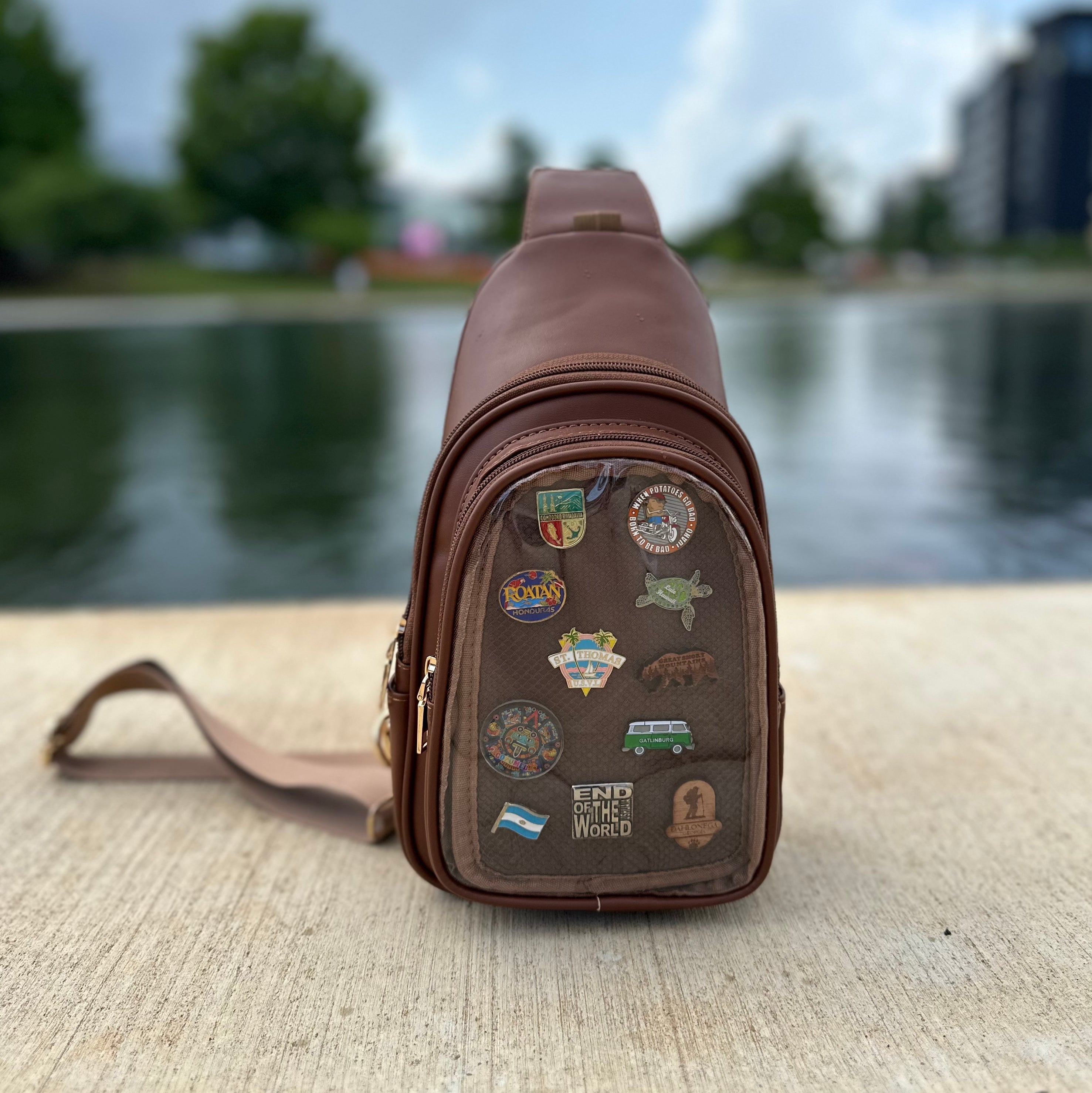Lapelling ITA Crossbody Bag Brown