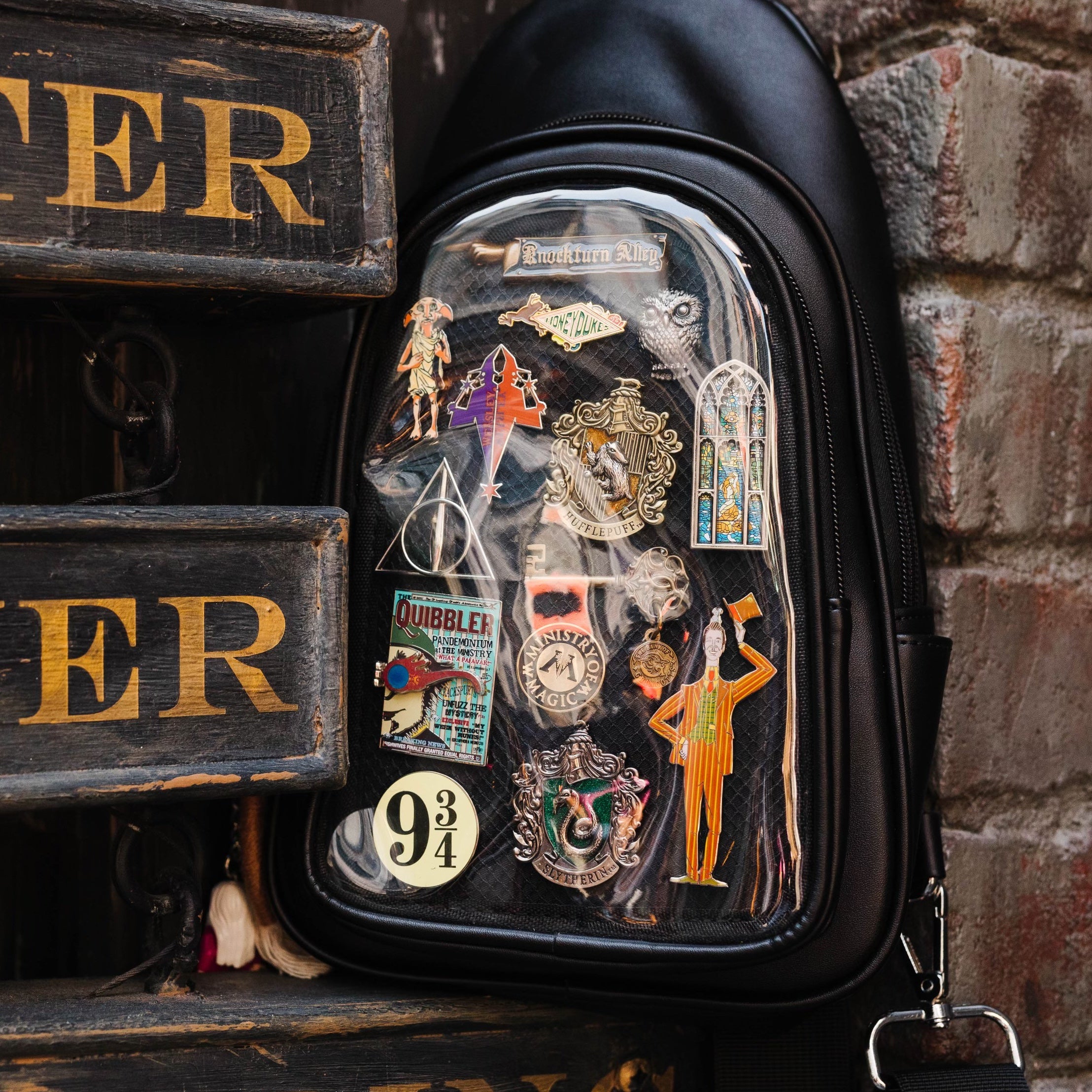 Lapelling ITA Crossbody Bag Black (Silver Hardware)